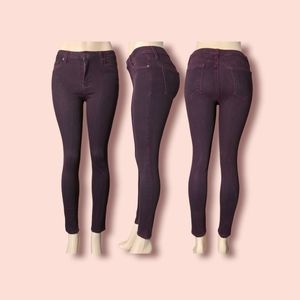 Just Black Burgundy Stretch Skinny Jeans Size 27